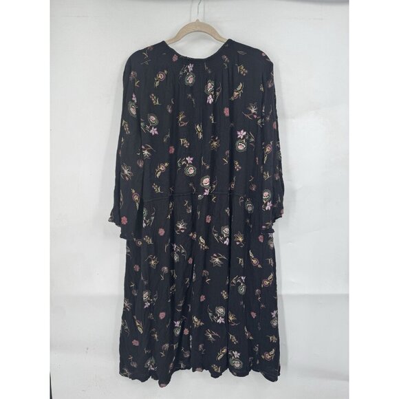 Old Navy Floral Dress Women XXL Black Bohemian Prairie Peasant Cottagecore - Picture 3 of 10